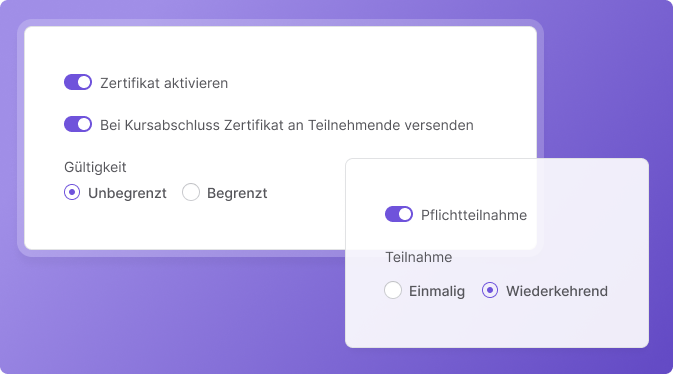 Erinnerungen, Fristen und Zertifikate automatisieren