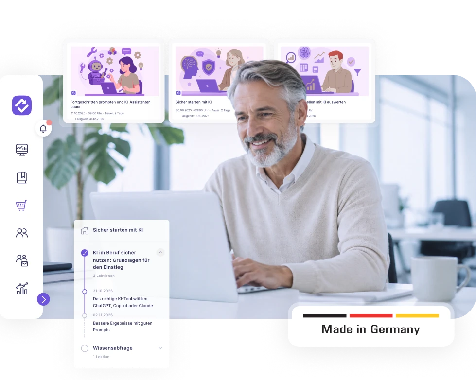 reteach LMS mit KI-Schulungen: KI-Kurse, Lernpfad und Fortschritt im Überblick – Made in Germany